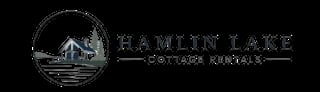 Hamlin Lake Cottage Rentals logo with cabin illustration in circular emblem